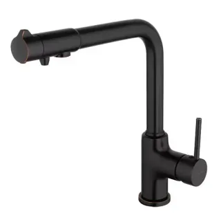 Смесители для кухни Gappo G4390-10 с подключением под фильтр чёрный